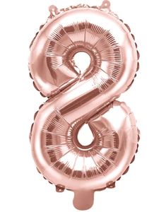 Talet 8 - Roséguldfärgad JUMBO Folieballong 86 cm