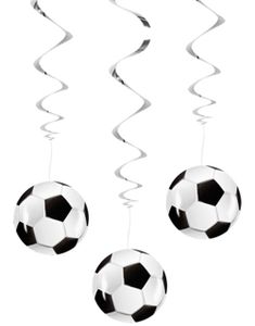 3 stk Hängade Dekorationer 85 cm - Fotbollsparty