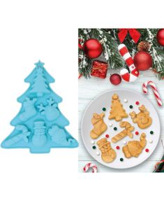 Blå 3D Silikonform til Julekaker