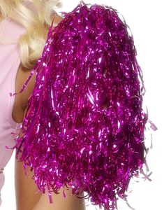 2 stk Metalliskt Rosa Pom Poms