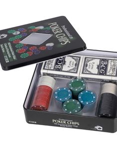 Pokersett - 2 Kortstokker, 100 Poker Chips og Dealer Chip