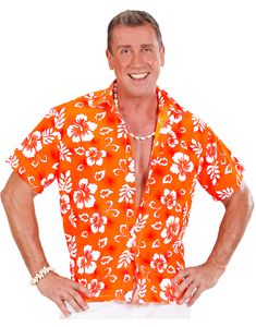 Orange Hawaii Maskeradskjorta