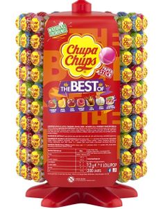 200 stk Chupa Chups Klubbor med Hjul-Stativ