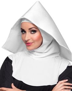 Vit Nunne Huvudbonad med Halskläde