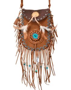 Detaljert Indianer Kostymeveske med Fjær og Frynser