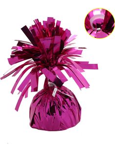 Ballongvikt i Folie med Fästring - Rosa