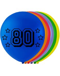 80 tal - 8 stk Flerfärgade Ballonger 26 cm
