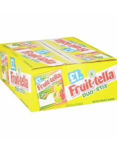 12 stk Poser Fruit-tella Duo Stix - Hel Eske 1620 gram