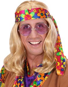 Lång Blond Hippie Peruk