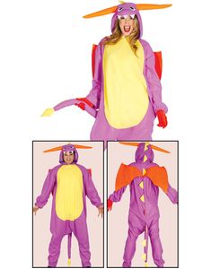 Spyro the Dragon Inspirerad Kigurumi Drakkostym