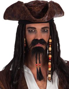 Sjörövar Lösmustasch och Skägg med Pärlor