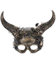 Gullfarget Øyemaske med Horn