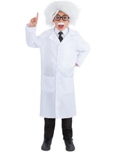 Albert Einstein Kostymesett med Parykk, Briller, Bart og Slips