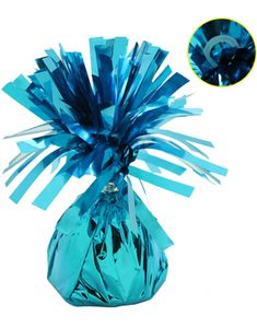 Ballongvikt i Folie med Fästring - Ljus Blå