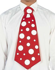 Röd Maxislips med Vita Prickar