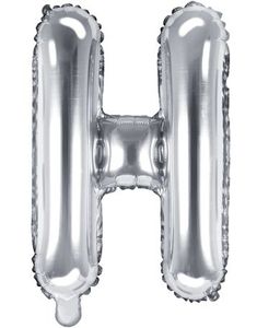 Bokstaven H - Silverfärgad 35 cm Folieballong