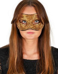 Øyemaske med Gullfargede Stener