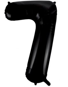 Talet 7 - Svart JUMBO Folieballong 86 cm