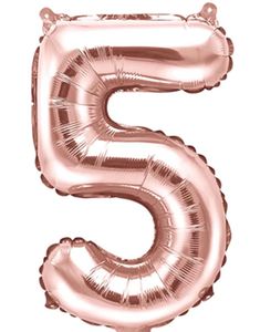 Talet 5 - Roséguldfärgad JUMBO Folieballong 86 cm
