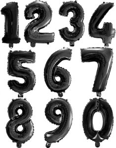 JUMBO Svarte Tallballonger 0-9 - 86 cm
