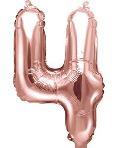 Talet 4 - Roséguldfärgad 35 cm Folieballong