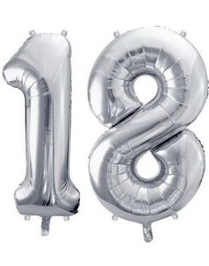18 års ballonger - 86 cm silver