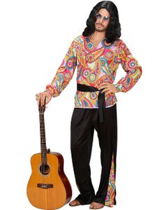 Hippie Dräkt till Män med Skjorta, Byxor och Bälte