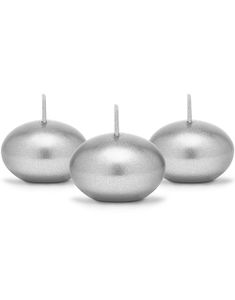 50 stk Silverfärgade Flytande Stearinljus 4 cm