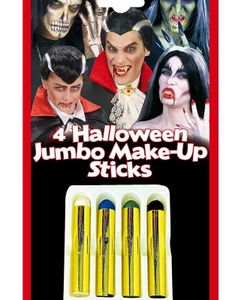 4 Stora Färgstift – Blått/Grönt/Vitt/Svart