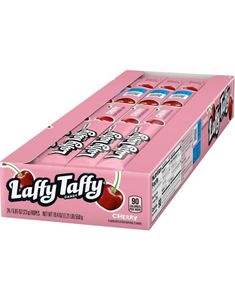 24 st. Wonka Laffy Taffy Cherry - Karamellstång med Körsbärssmak - Hel Låda 551 gram (Import från USA)