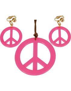 Neon Rosa Hippieset med Smycke och Örhängen
