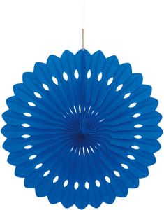 1 st Royalblå Dekorationssolfjäder i Silkespapper 40 cm