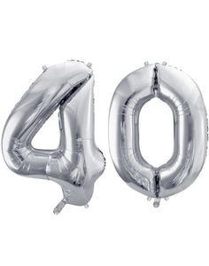 40 års ballonger - 86 cm silver