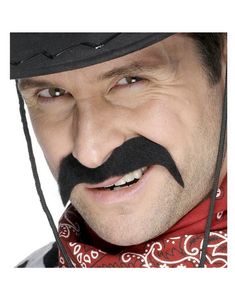 Cowboymustasch - Svart (Lösmustasch)