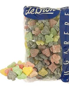 1 kg De Bron Pokerfruits Sugarfree - Pose med Myk Vingummi (Sukkerfri)