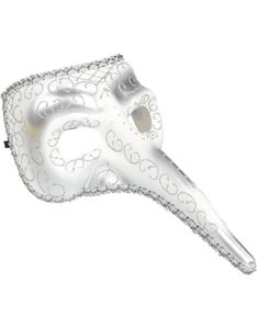 Sølvfarget Venetiansk Maske med Lang Nese