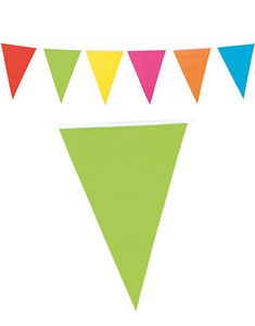 10 Meter lång Banderoll med Flerfärgade Vimplar