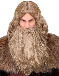 Viking Parykk & Skjegg - Lys Brun