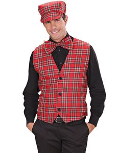 Röd Tartan-mönstrad Maskeradväst