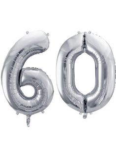 60 års ballonger - 86 cm silver