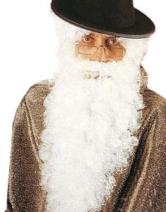 Vitt Krulligt Lösskägg med Mustasch