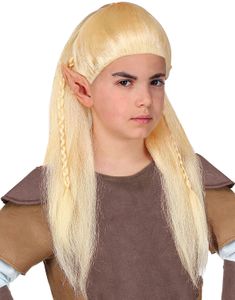 Blond Alv Peruk för Barn med Flätor