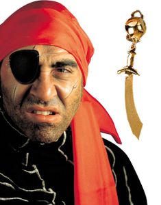 Piratögonlapp och Clip-on Örhänge med Svärd