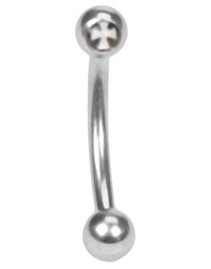 White Ridder Cross 1.2 x 8 mm Ögonbrynspiercing
