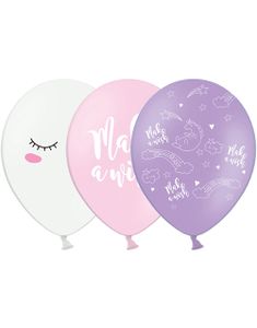 6 stk Ballonger 30 cm - Magisk Enhörning