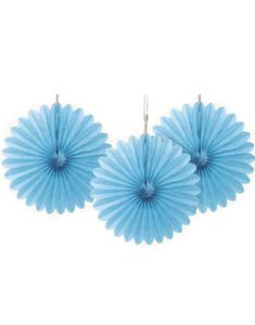 3 st Mini Ljusblå Pappersdekorationer 15 cm