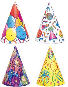 8 Stk Partyhattar med Motiv 17 cm