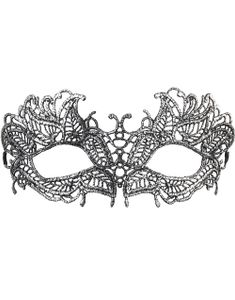 Silverfärgad Ögonmask med Virkat Filigran Mönster