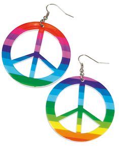 Regnbågsfärgade Hippieörhängen