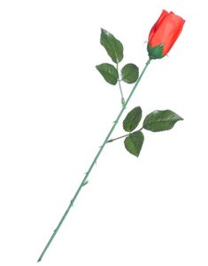 Röd Långstjälkad Ros – Dekoration/Maskeradtillbehör